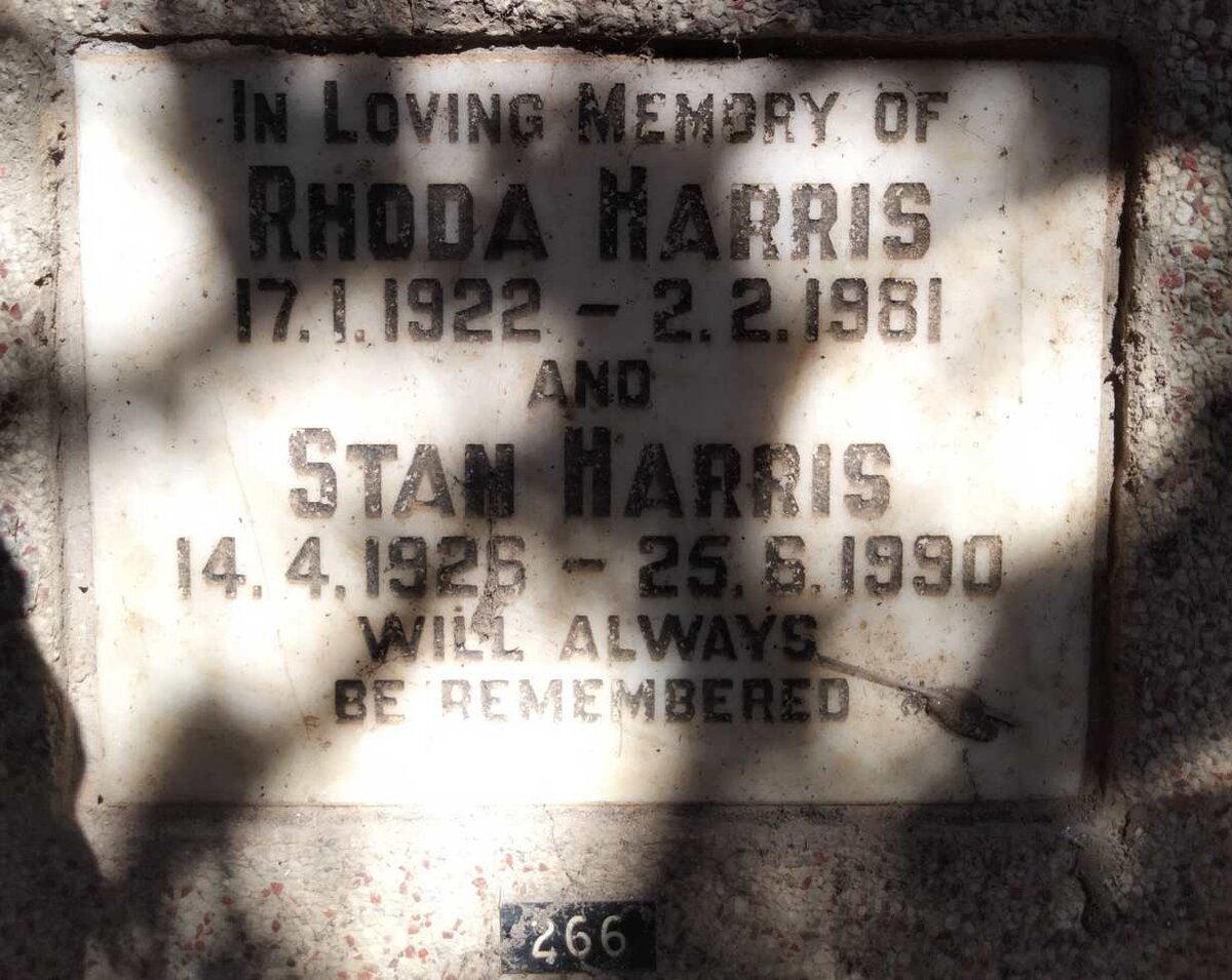 HARRIS Stan 1926-1990 & Rhoda 1922-1981