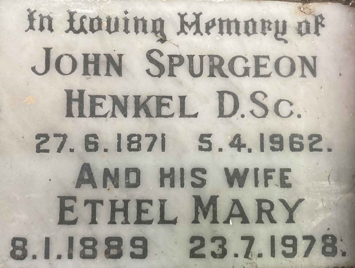 HENKEL John Spurgeon 1871-1962 & Ethel Mary 1889-1978