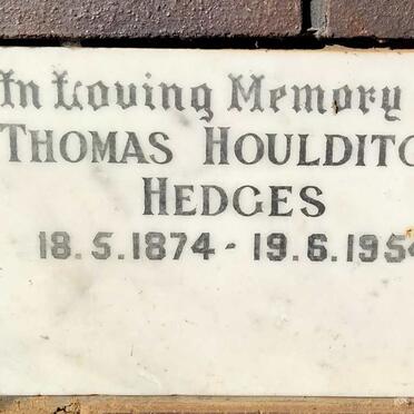 HEDGES Thomas Houlditch 1874-1954