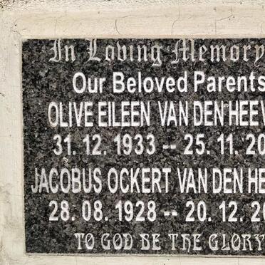 HEEVER Jacobus Ockert, van den 1928-2015 & Olive Eileen 1933-2015
