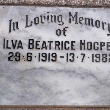 HOOPER Ilva Beatrice 1919-1982