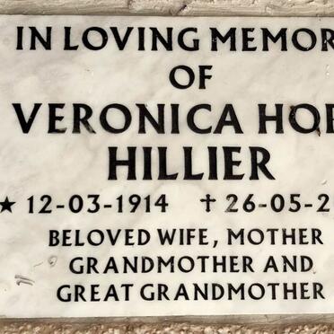 HILLIER Veronica Hope 1914-2007