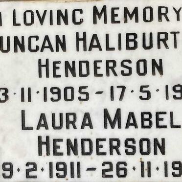HENDERSON Duncan Haliburton 1905-1972 & Laura Mabel 1911-1996