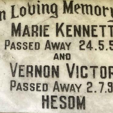 HESOM Vernon Victor -1991 & Marie Kennett -1952
