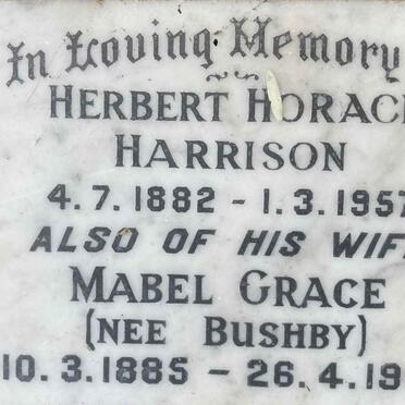 HARRISON Herbert Horace 1882-1957 & Mabel Grace BUSHBY 1885-1964
