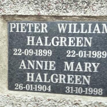 HALGREEN Pieter William 1899-1989 & Annie Mary 1904-1998