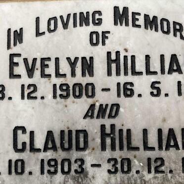HILLIAR Claud 1903-1993 & Evelyn 1900-1985