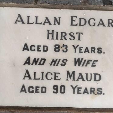 HIRST Allan Edgar & Alice Maud