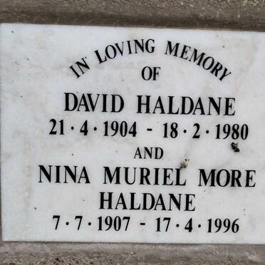 HALDANE David 1904-1980 & Nina Muriel More 1907-1996