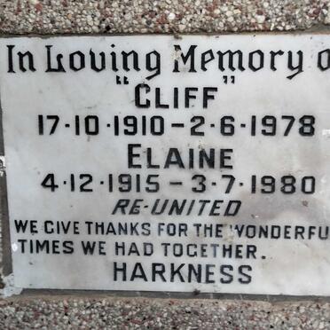 HARKNESS Cliff 1910-1978 & Elaine 1915-1980