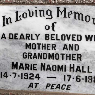 HALL Marie Naomi 1924-1983