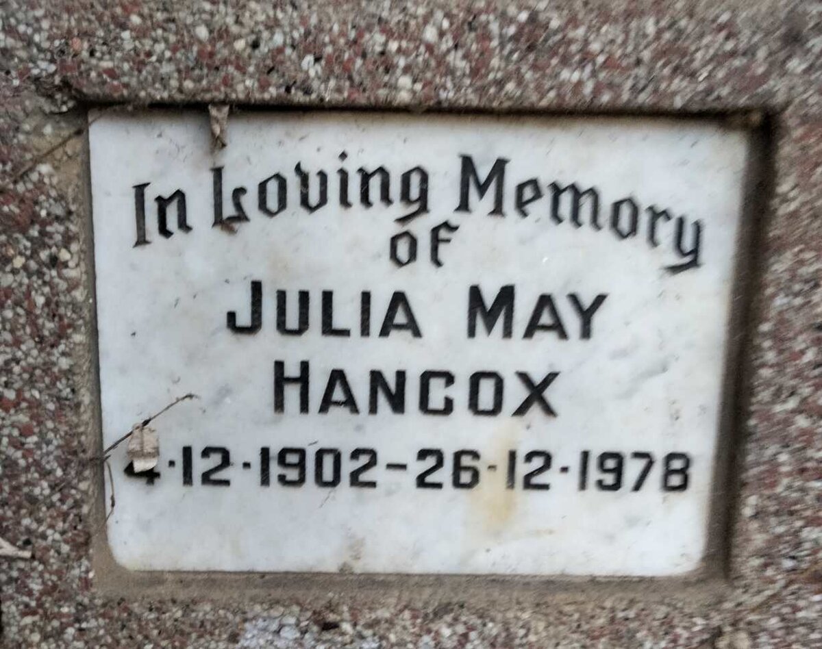 HANCOX Julia May 1902-1978