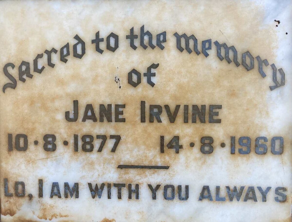 IRVINE Jane 1877-1960