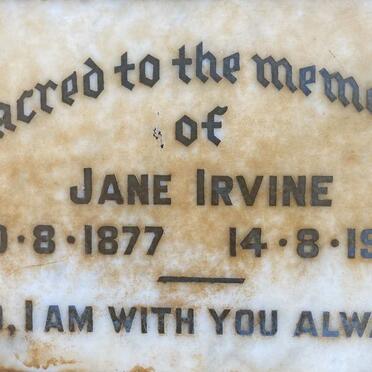 IRVINE Jane 1877-1960