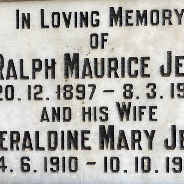 JEHU Ralph Maurice 1897-1972 & Geraldine Mary 1910-1989