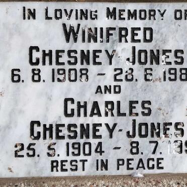 JONES Charles, CHESNEY- 1904-1991 & Winifred 1908-1984