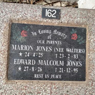 JONES Edward Malcolm 1926-1995 & Marion WALTERS 1925-1983