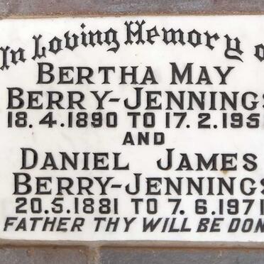 JENNINGS Daniel James, BERRY- 1881-1971 & Bertha May 1890-1958