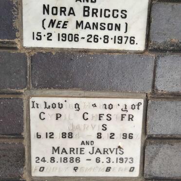 JARVIS Cyril Chester 1884-1967 & Marie 1886-1973