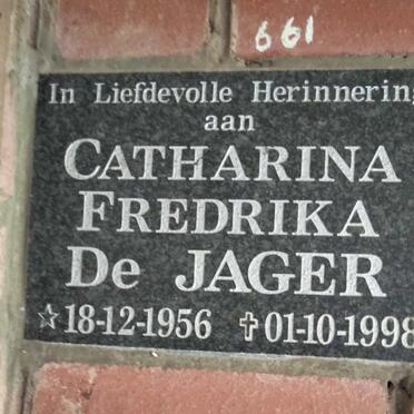 JAGER Catharina Fredrika, de 1956-1998 
