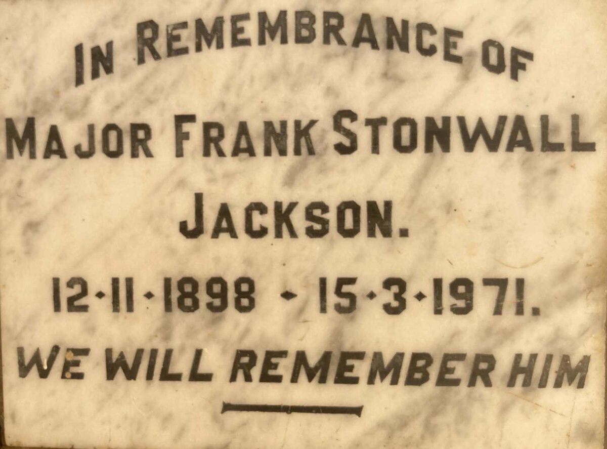 JACKSON Frank Stonwall 1898-1971