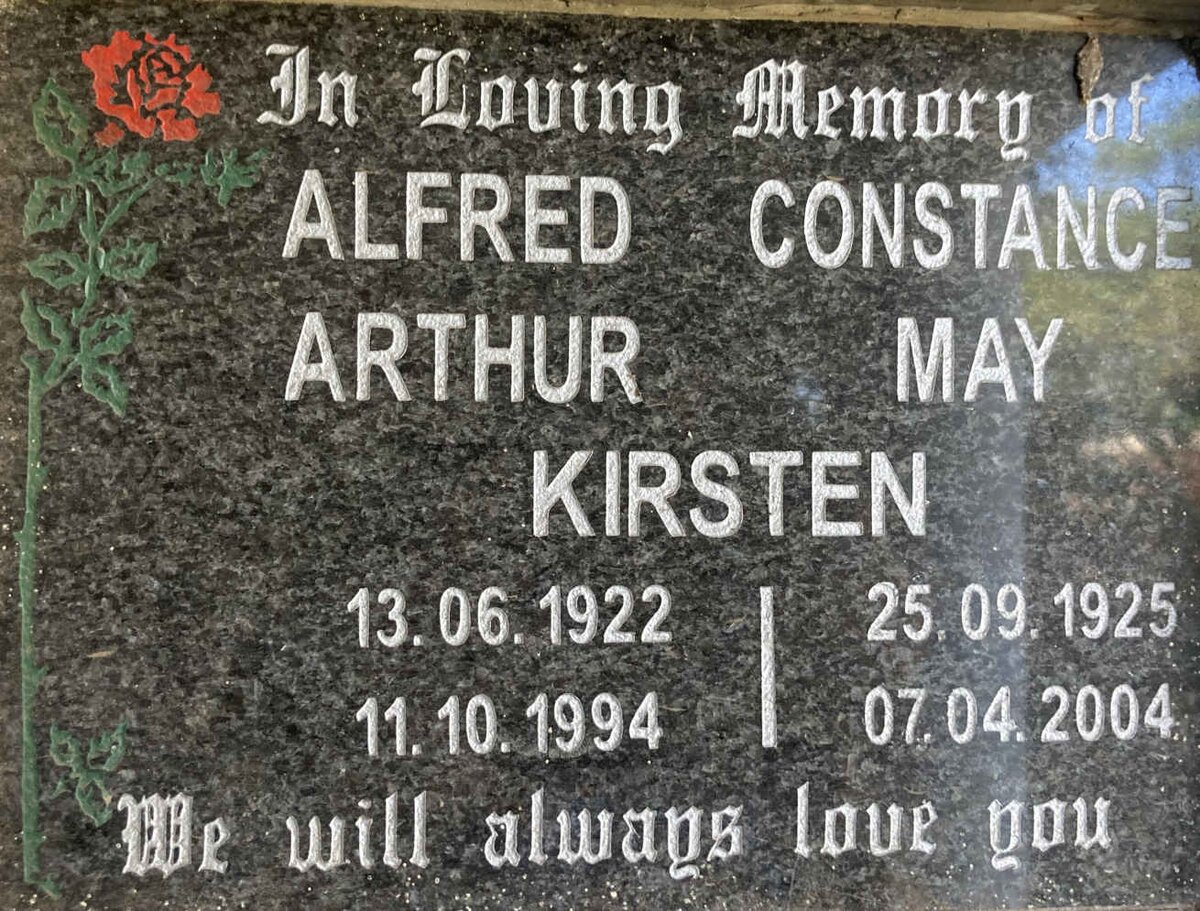 KIRSTEN Alfred Arthur 1922-1994 & Constance May 1925-2004
