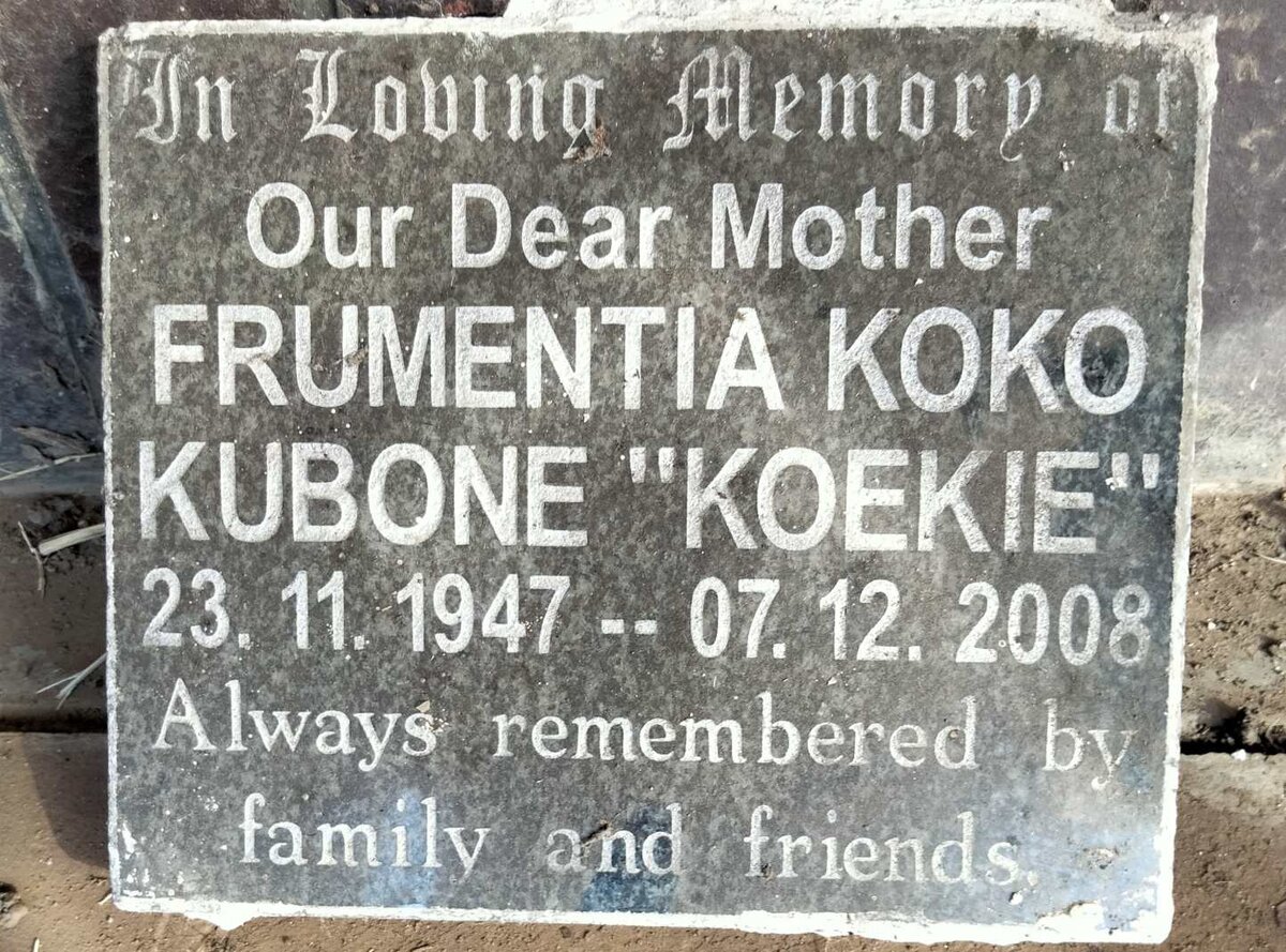 KUBONE Frumentia Koko 1947-2008
