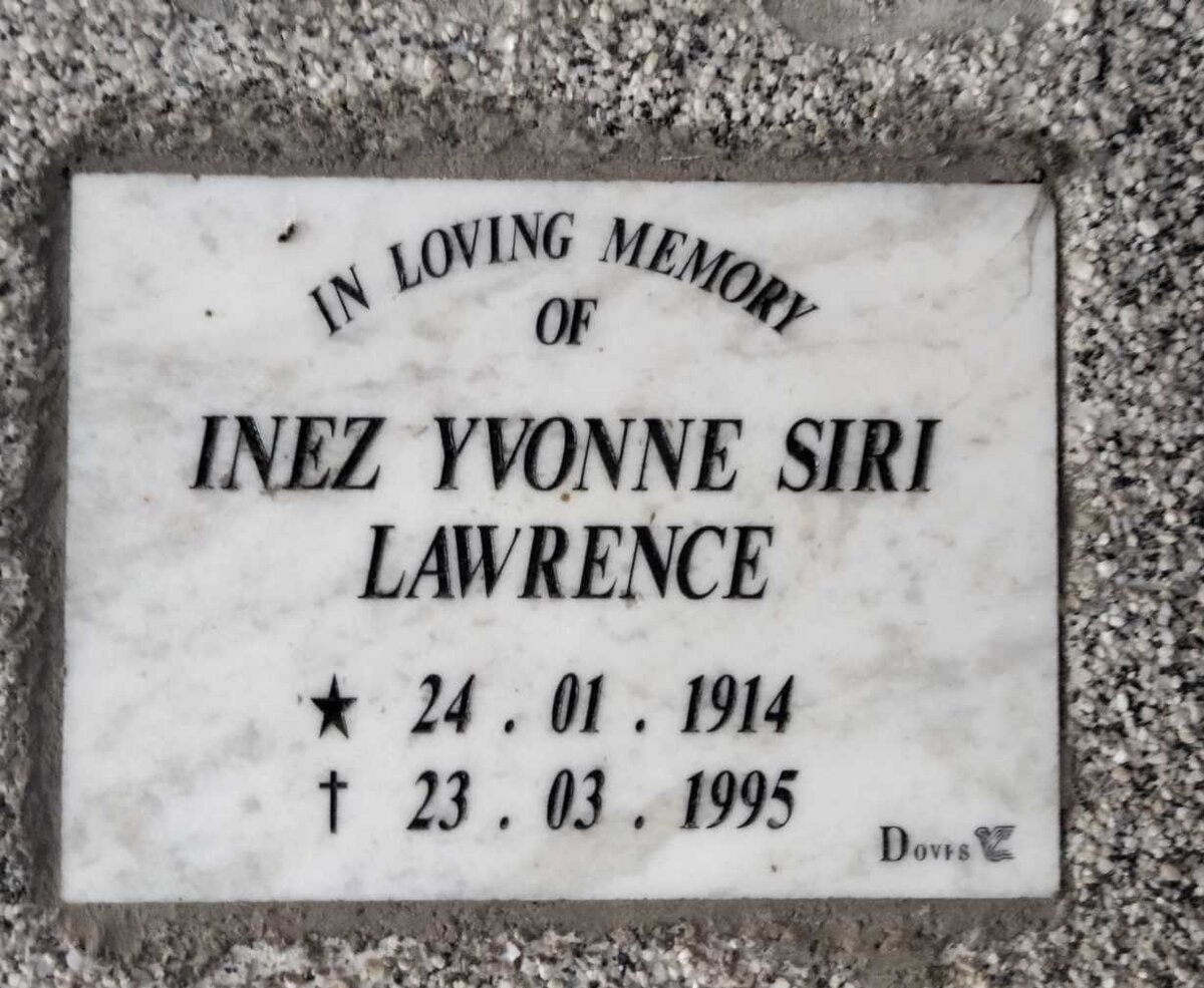 LAWRENCE Inez Yvonne Siri 1914-1995