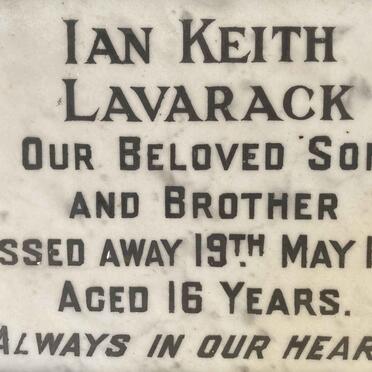 LAVARACK Ian Keith -1963