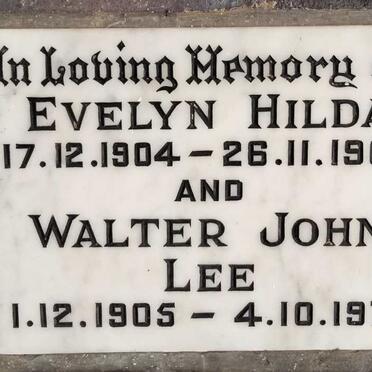 LEE Walter John 1905-1971 & Evelyn Hilda 1904-1967