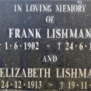 LISHMAN Frank 1902-1988 & Elizabeth 1913-1993