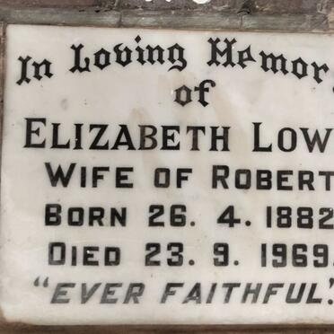 LOWE Elizabeth 1882-1969