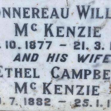 McKENZIE Fonnereau William 1877-1954 & Ethel Campbell 1882-1966