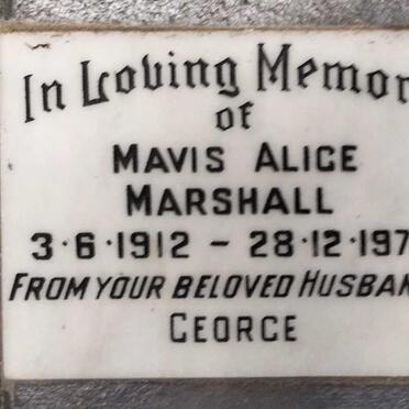 MARSHALL Mavis Alice 1912-1972
