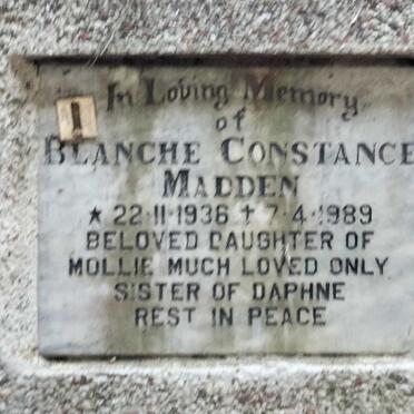 MADDEN Blanche Constance 1936-1989