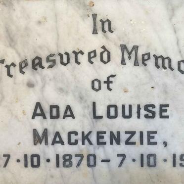 MACKENZIE Ada Louise 1870-1961