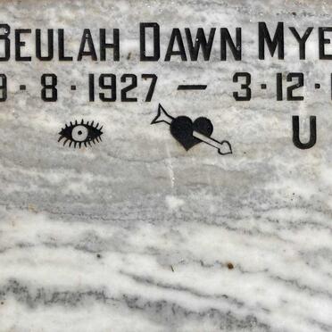 MYERS Beulah Dawn 1927-1985