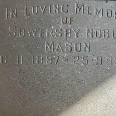 MASON Sowersby Noble 1887-1972