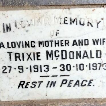 MCDONALD Trixie 1913-1973