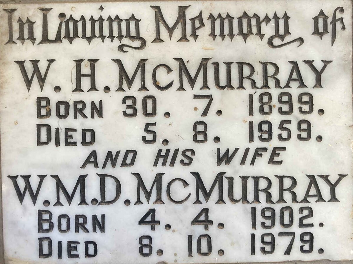 McMURRAY W.H. 1899-1959 & W.M.D. 1902-1979