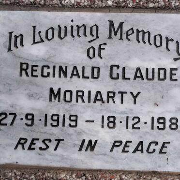 MORIARTY Reginald Claude 1919-1982