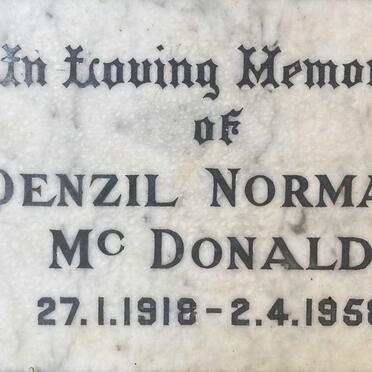 MCDONALD Denzil Norman 1918-1958