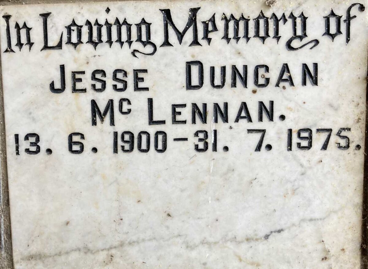 McLENNAN Jesse Duncan 1900-1975