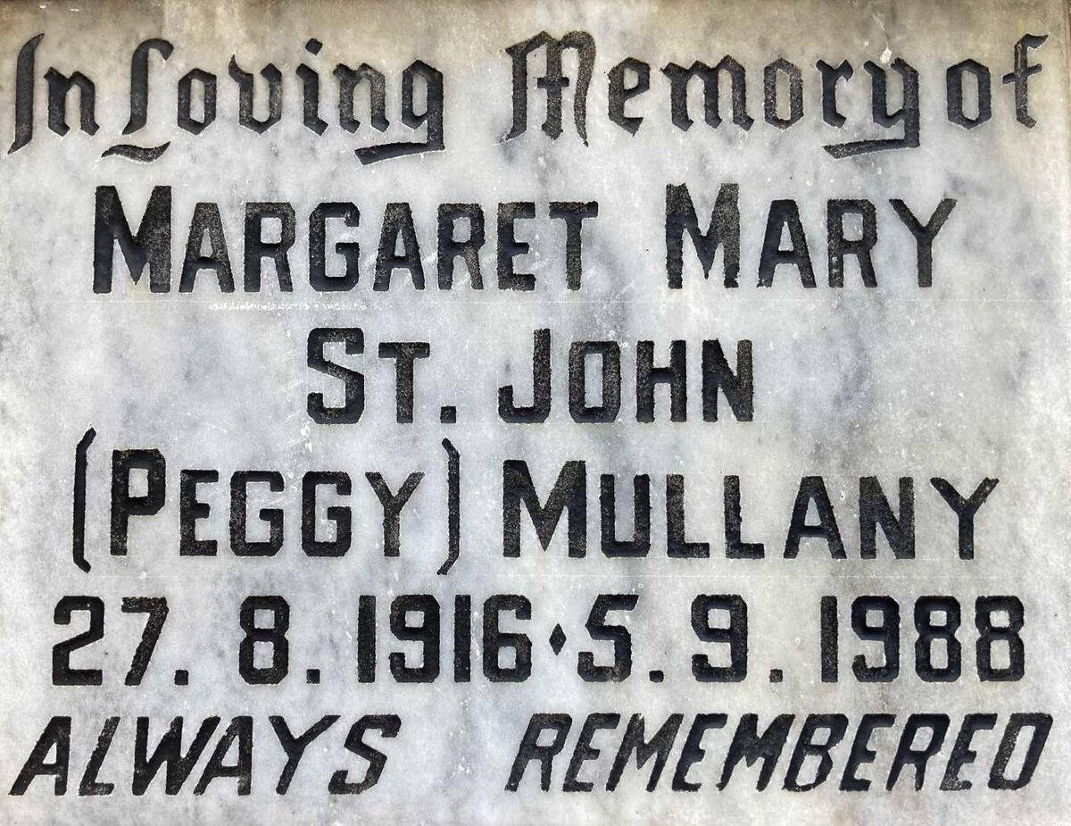 MULLANY Margaret Mary St.John 1916-1988
