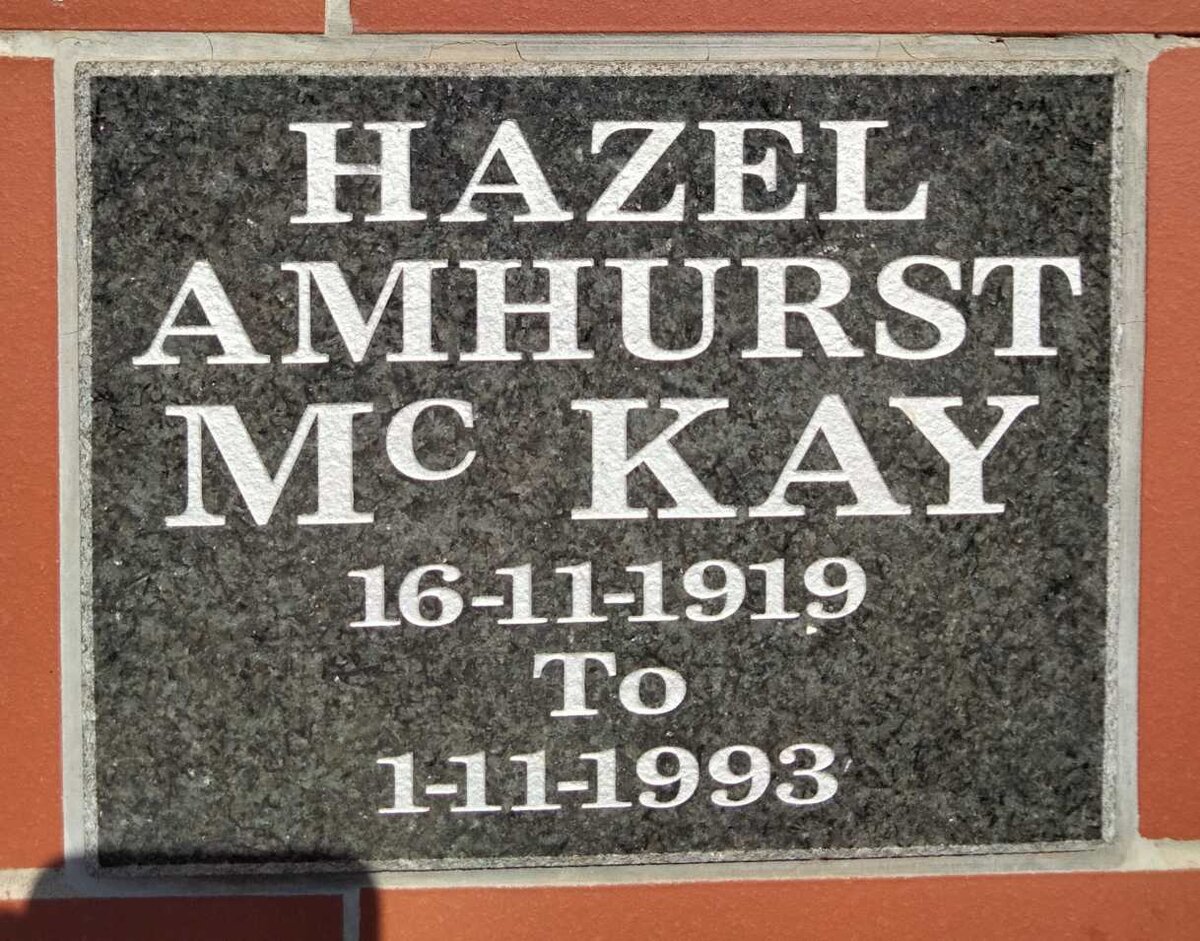 MCKAY Hazel Amhurst 1919-1993
