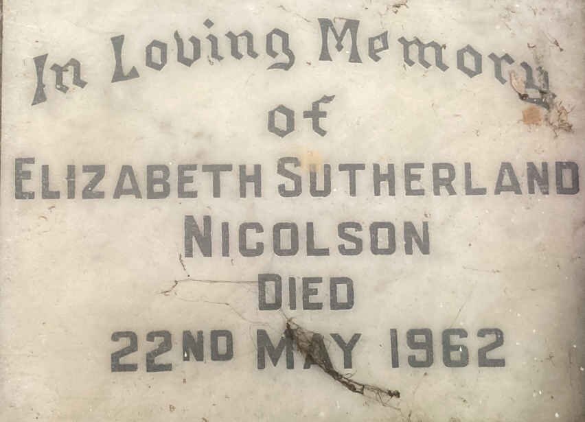 NICOLSON Elizabeth Sutherland -1962