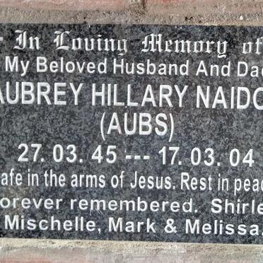 NAIDOO Aubrey Hillary 1945-2004