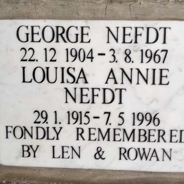 NEFDT George 1904-1967 & Louisa Annie 1915-1996