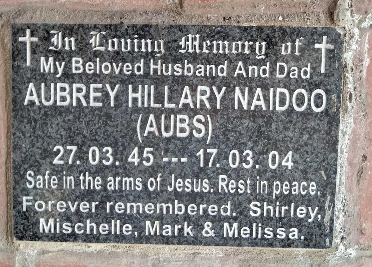 NAIDOO Aubrey Hillary 1945-2004
