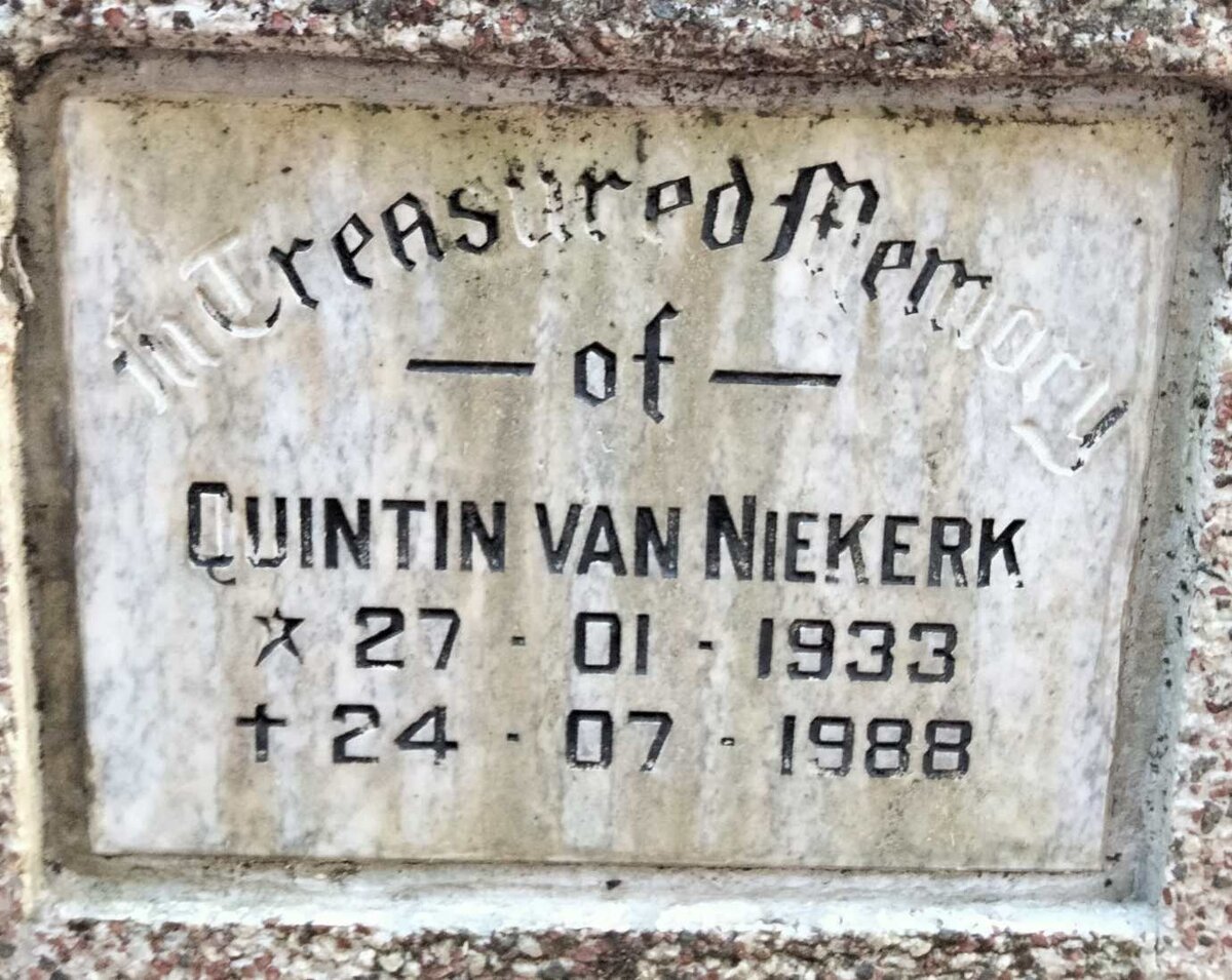 NIEKERK Quintin, van 1933-1988